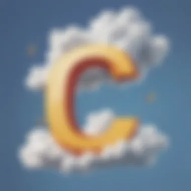 Cloud-shaped Letter C Illustration Illustration of a colorful cloud-shaped letter C