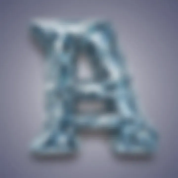 Illustration of a dazzling diamond-shaped letter D