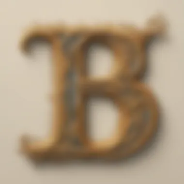 Intricate calligraphy showcasing letter B