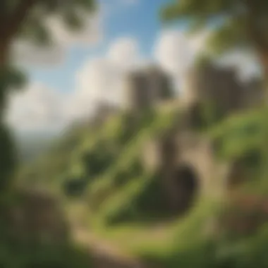 Lush Landscapes Surrounding Ancient Fortifications Lush landscapes surrounding ancient fortifications