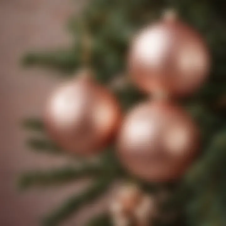 Chic Rose Gold and Blush Christmas Baubles