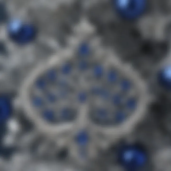 Elegant Silver and Sapphire Tree Decor