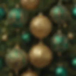 Exquisite Gold and Emerald Christmas Ornaments