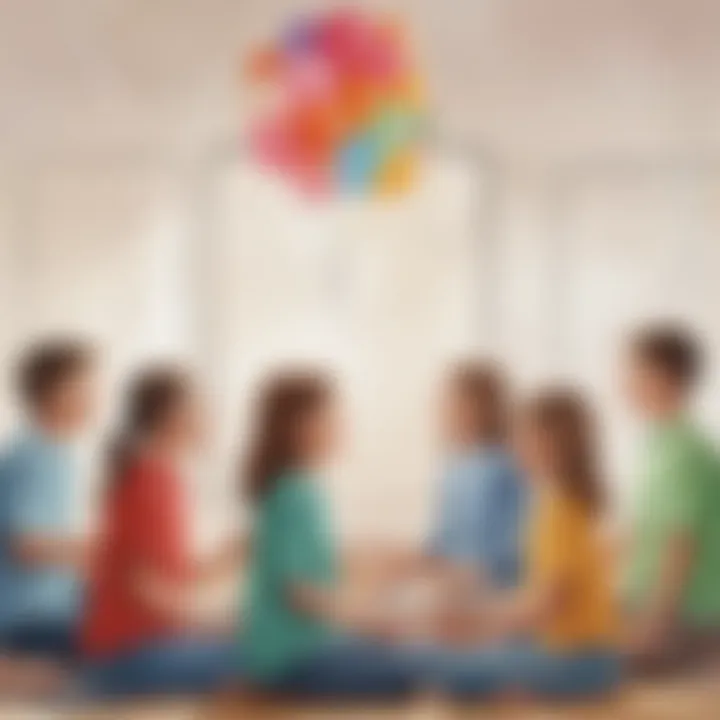 Group activity focusing on mindfulness with balloons