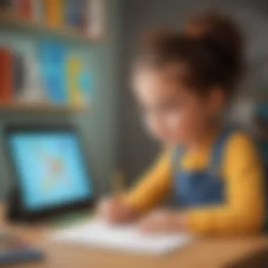 Digital Creativity Showcase Artistic rendering of a child expressing creativity through digital design