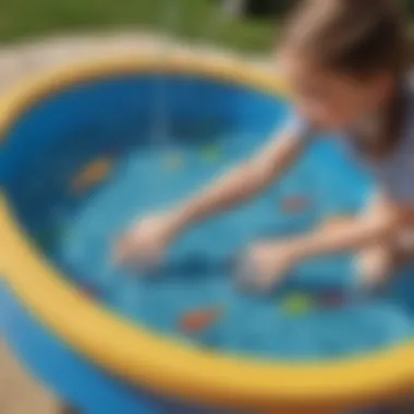 Children developing fine motor skills through water play