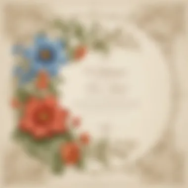 Elegant blank certificate design with floral motif