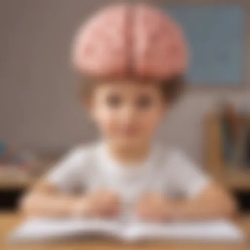 A child engaging in Brain Gym exercises in a classroom setting, showcasing focus and concentration.