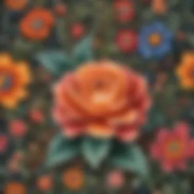 Intricate Calligraphy with Floral Embellishments An intricate piece of calligraphy with floral embellishments