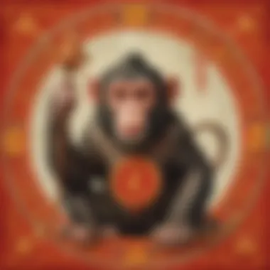 Intriguing Monkey Zodiac Illustration Intriguing Chinese Zodiac Monkey Symbol