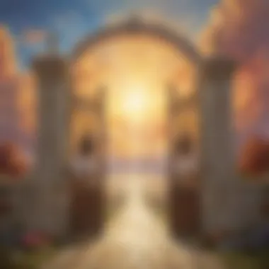 Heavenly Gates of Christian Beliefs Majestic gates symbolizing entrance to heaven