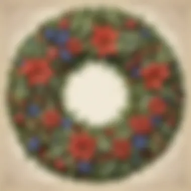 Festive Holiday Wreath Illustration