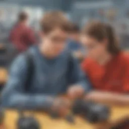 Middle school student engaged in a robotics project