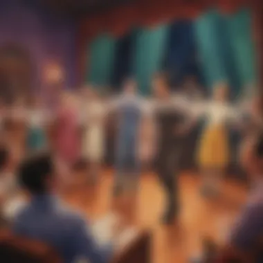 Middle schoolers participating in a theater performance