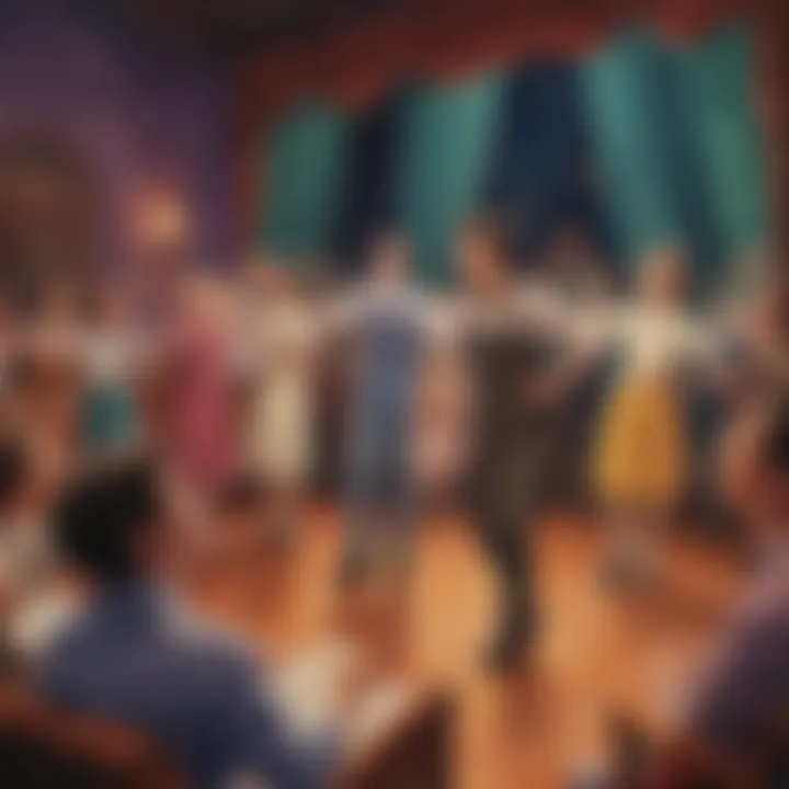 Middle schoolers participating in a theater performance