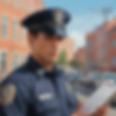 Illustration of a police officer on duty