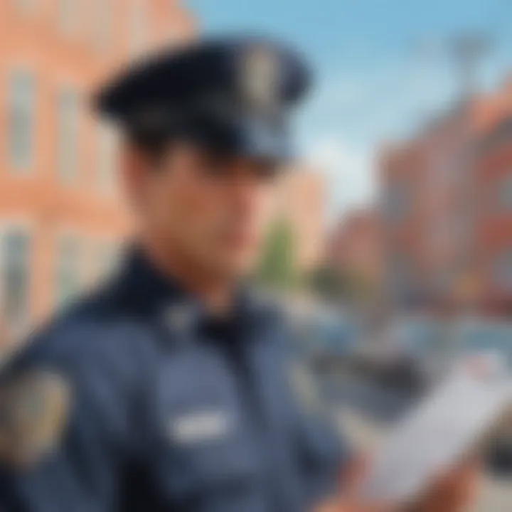 Illustration of a police officer on duty