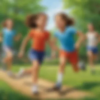 Outdoor game promoting physical fitness for children