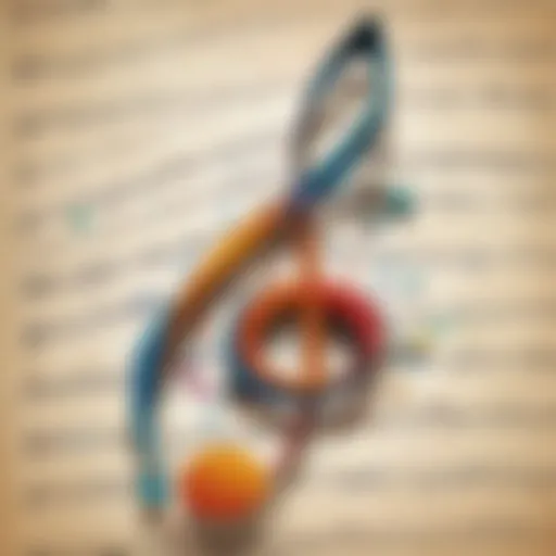 Musical notes abstract representation