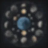 Artistic interpretation of lunar phases