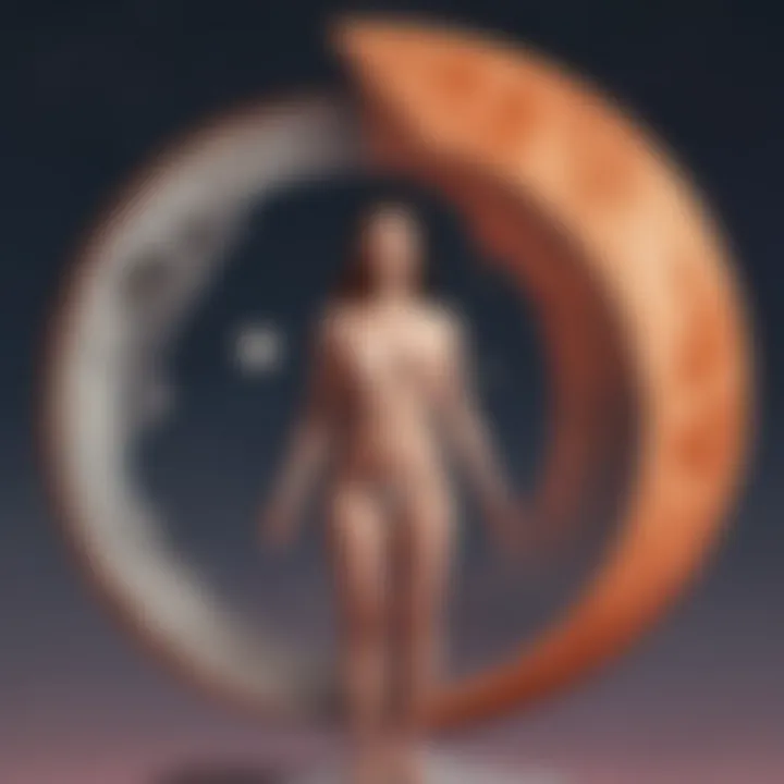 Scientific illustration of lunar influence on menstrual cycles