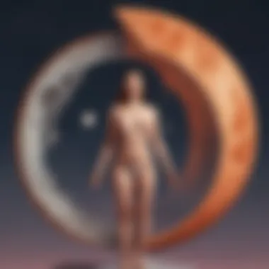 Lunar Influence on Menstrual Cycles Scientific illustration of lunar influence on menstrual cycles