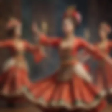 A vibrant traditional dance performance in cultural attire