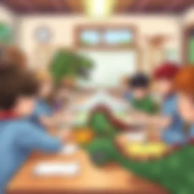 Engaging Classroom Activities on Dinosaurs A classroom scene where children are learning about dinosaurs through hands-on activities