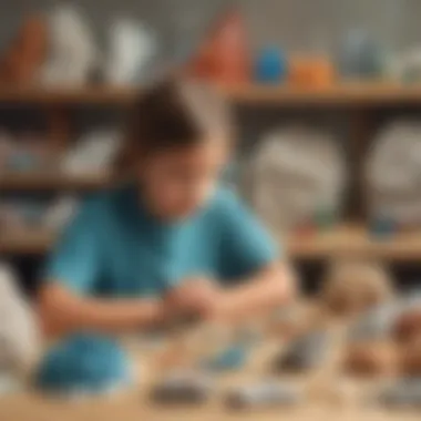 Fascinating World of Minerals Kindergarten student observing different mineral samples