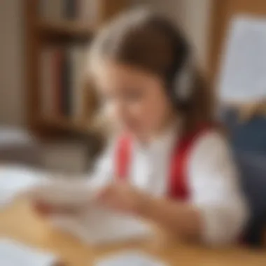 Child Engaging with Music Flash Cards A child enthusiastically engaging with music flash cards