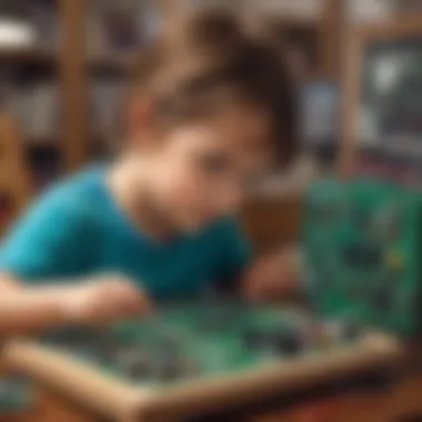 Illustration of a child engaging with an electronic circuit board