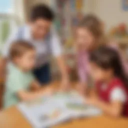 Young child engaged in interactive English learning activity