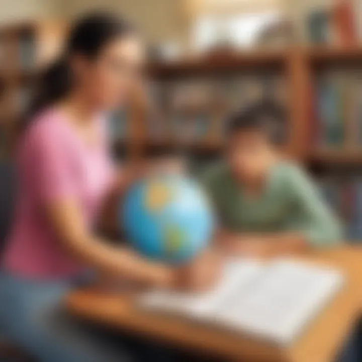 Conceptual illustration depicting challenges in ESL education