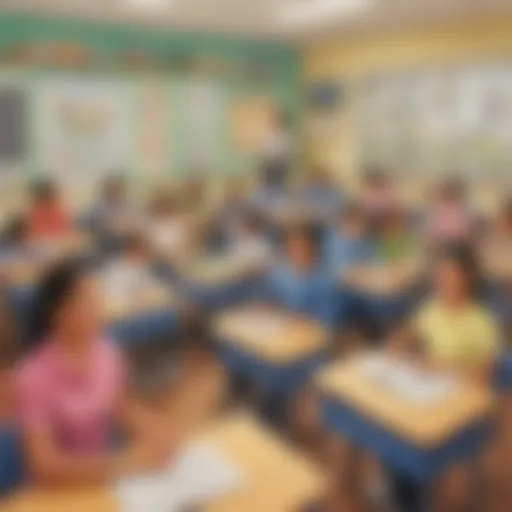 Illustration of diverse classroom setting in ESL education