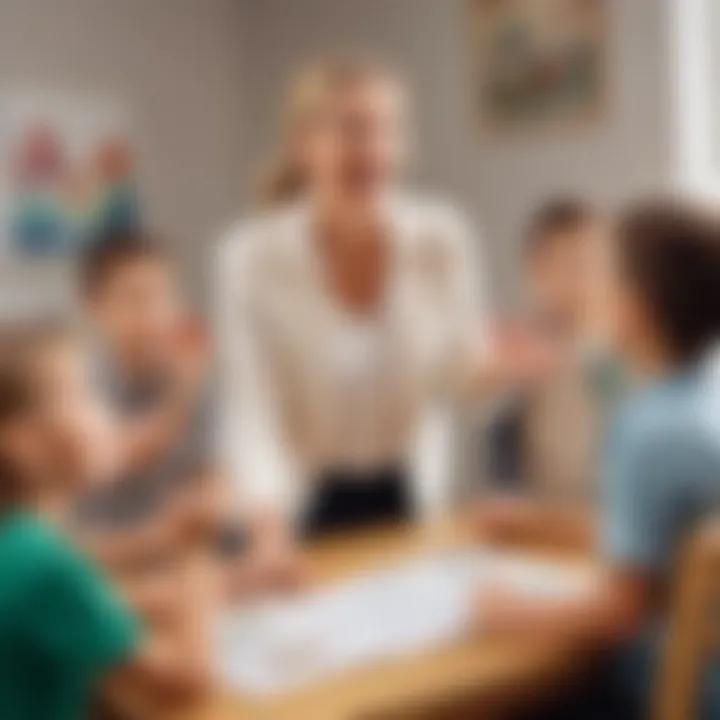 Educator teaching basic signs to a group of children