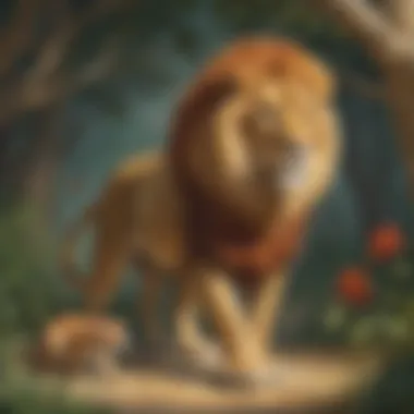 Majestic Lion and Courageous Mouse Majestic Lion and Courageous Mouse