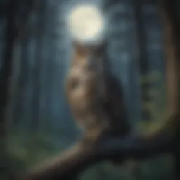 Enigmatic Owl in Moonlit Forest
