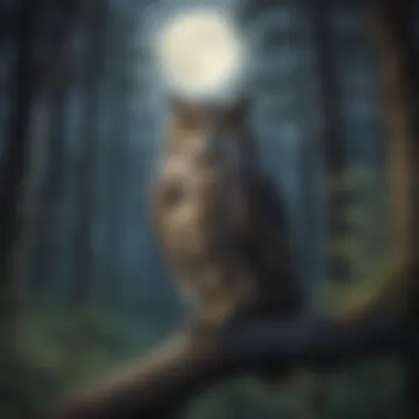 Enigmatic Owl in Moonlit Forest Enigmatic Owl in Moonlit Forest