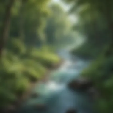 River Flowing Through Lush Forest