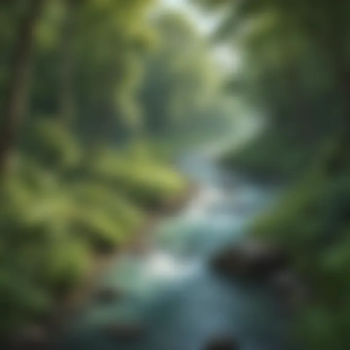 River Flowing Through Lush Forest