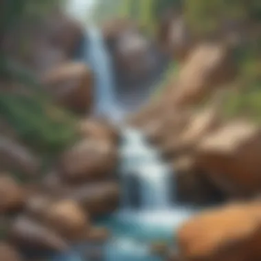 Filtration in nature - water cascading through rocks