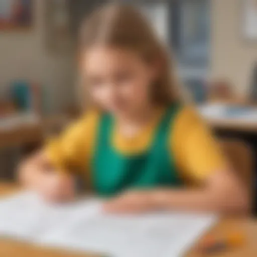 A student engaging with a fixing sentences worksheet, highlighting the learning process.