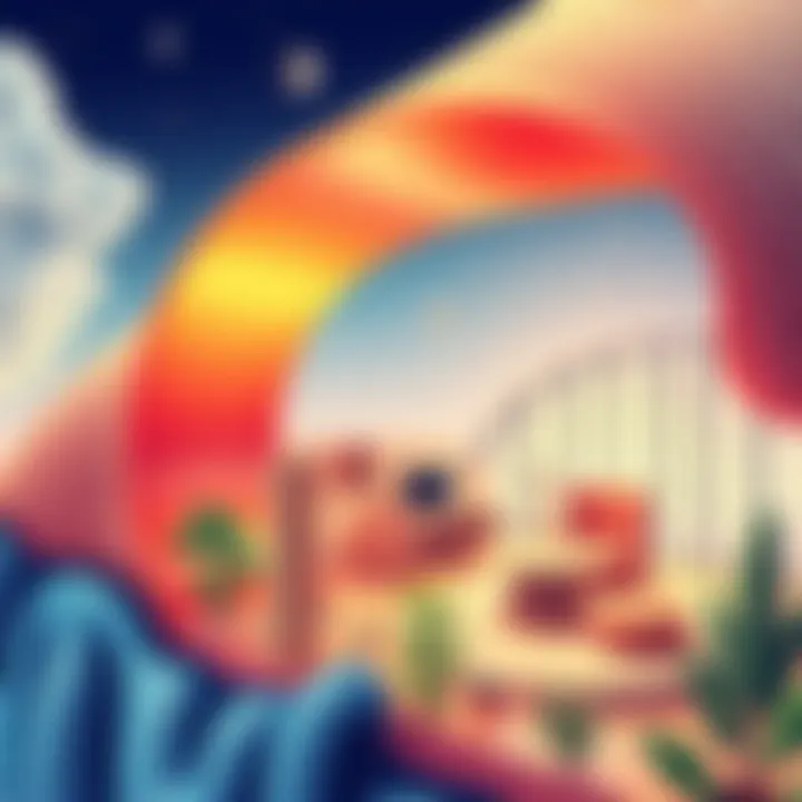 An artistic depiction of flexible materials enhancing modern design elements in architecture and products