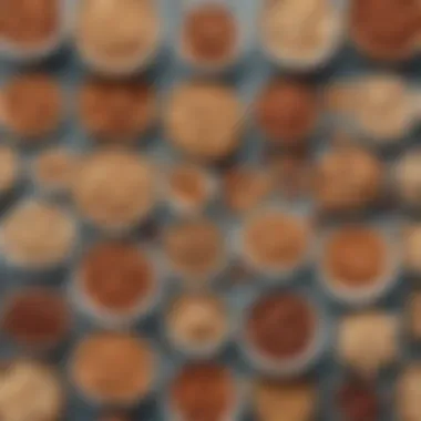 Variety of nuts and seeds in small bowls