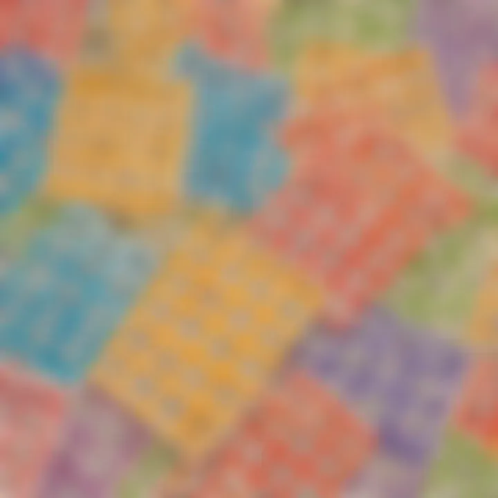 Colorful bingo cards for kids on Kidlect