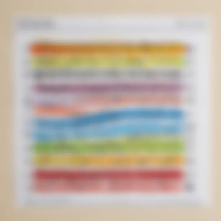 Colorful rhythm practice sheet for kids