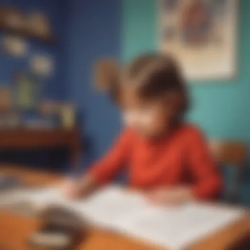 Child engaged in dramatic play with a script