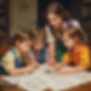 Children collaborating on a play script