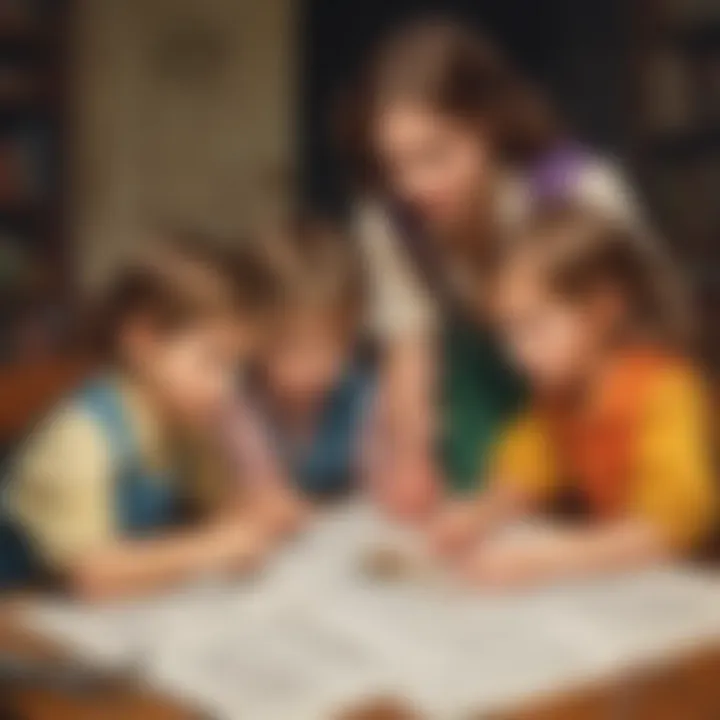 Children collaborating on a play script