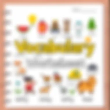 Colorful Vocabulary Worksheet Colorful vocabulary worksheet featuring various words and images for children